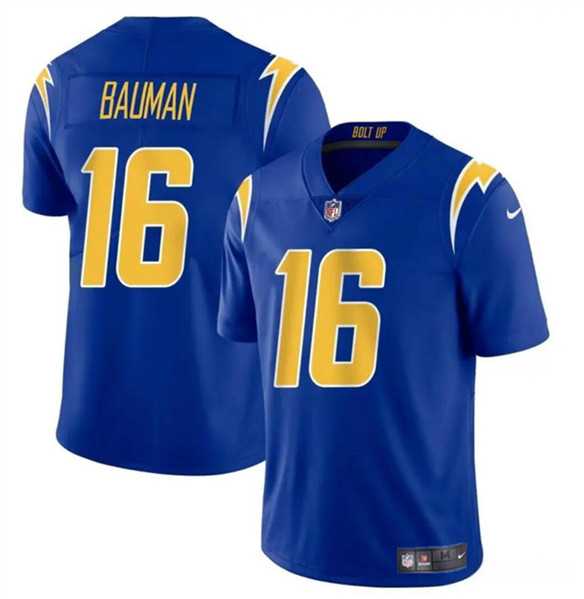 Men & Women & Youth Los Angeles Chargers #16 Casey Bauman Royal 2024 Vapor Limited Stitched Jersey->los angeles chargers->NFL Jersey